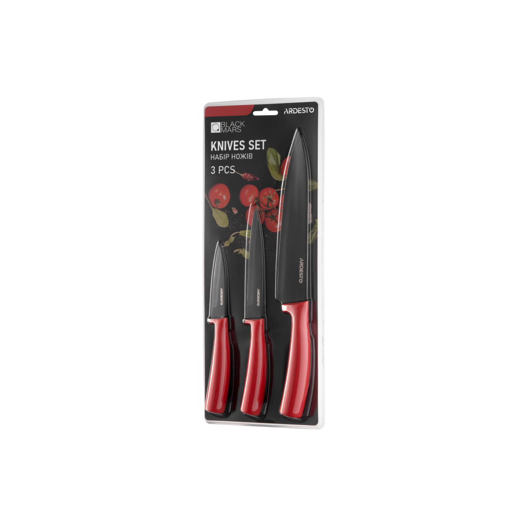 Набір ножів Ardesto Black Mars 3 шт Red (AR2103BR) - зображення 7