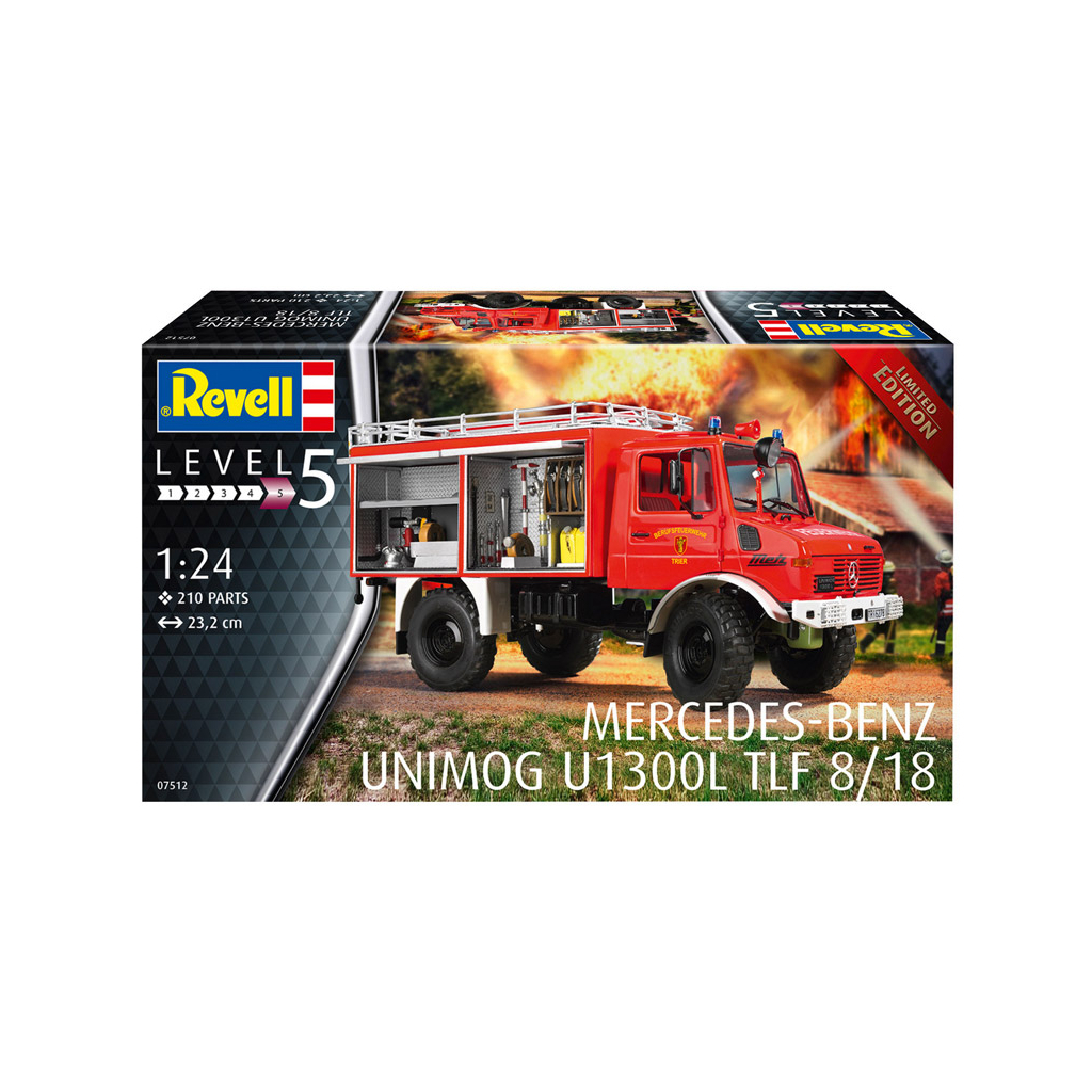 Збірна модель Revell Пожежна машина Unimog U1300L TLF 8/18 рівень 5 масштаб 1:24 (RVL-07512) - зображення 9