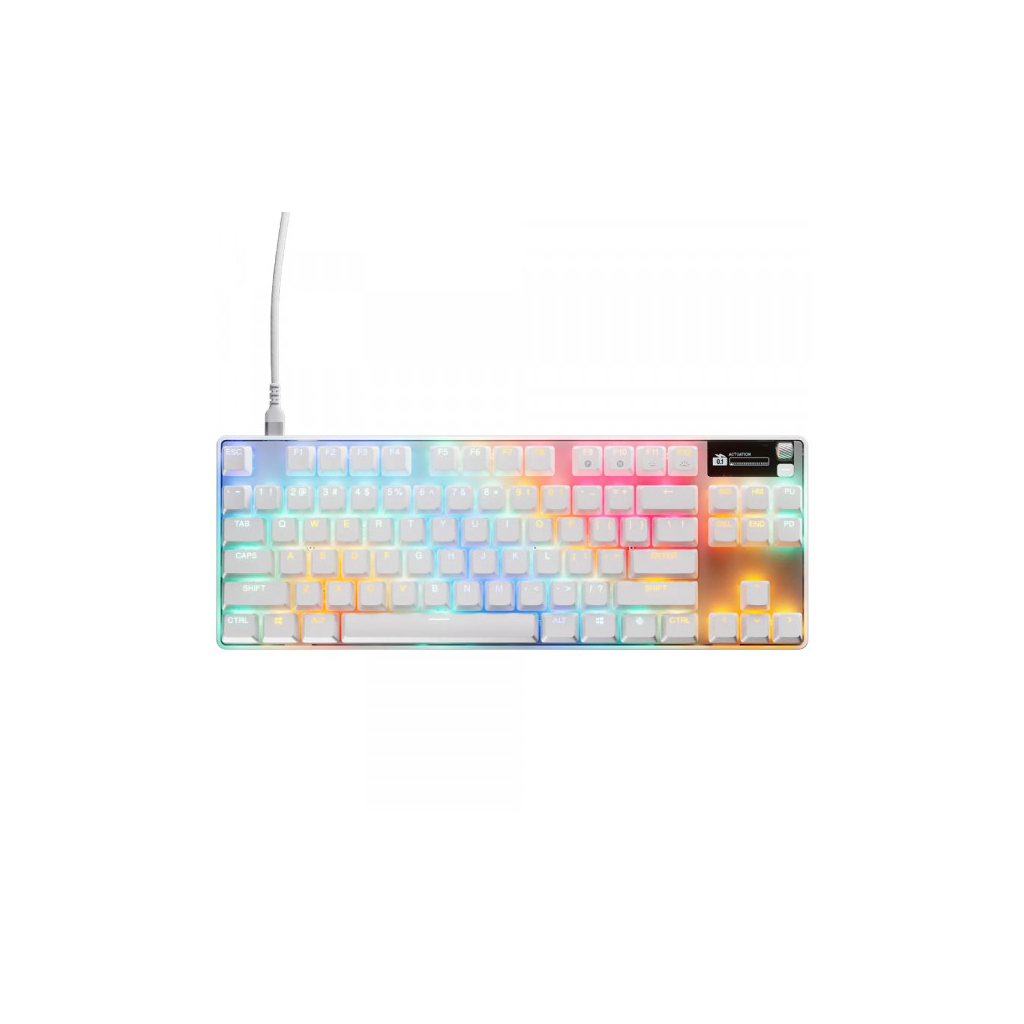 Клавіатура SteelSeries Apex Pro TKL Gen 3 HyperMagnetic OmniPoint 3.0 OLED USB UA White (64898) - зображення 1