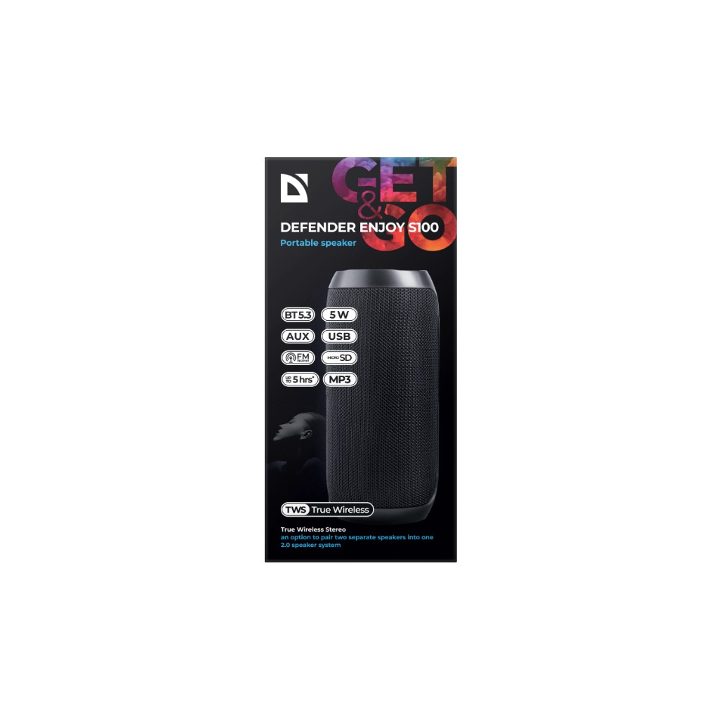Акустична система Defender Enjoy S100 Bluetooth Black (65101) - зображення 3