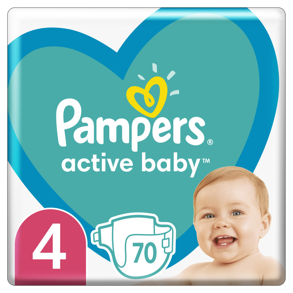 Підгузки Pampers Active Baby Maxi Розмір 4 (9-14 кг) 70 шт (8001090948250) - зображення 1
