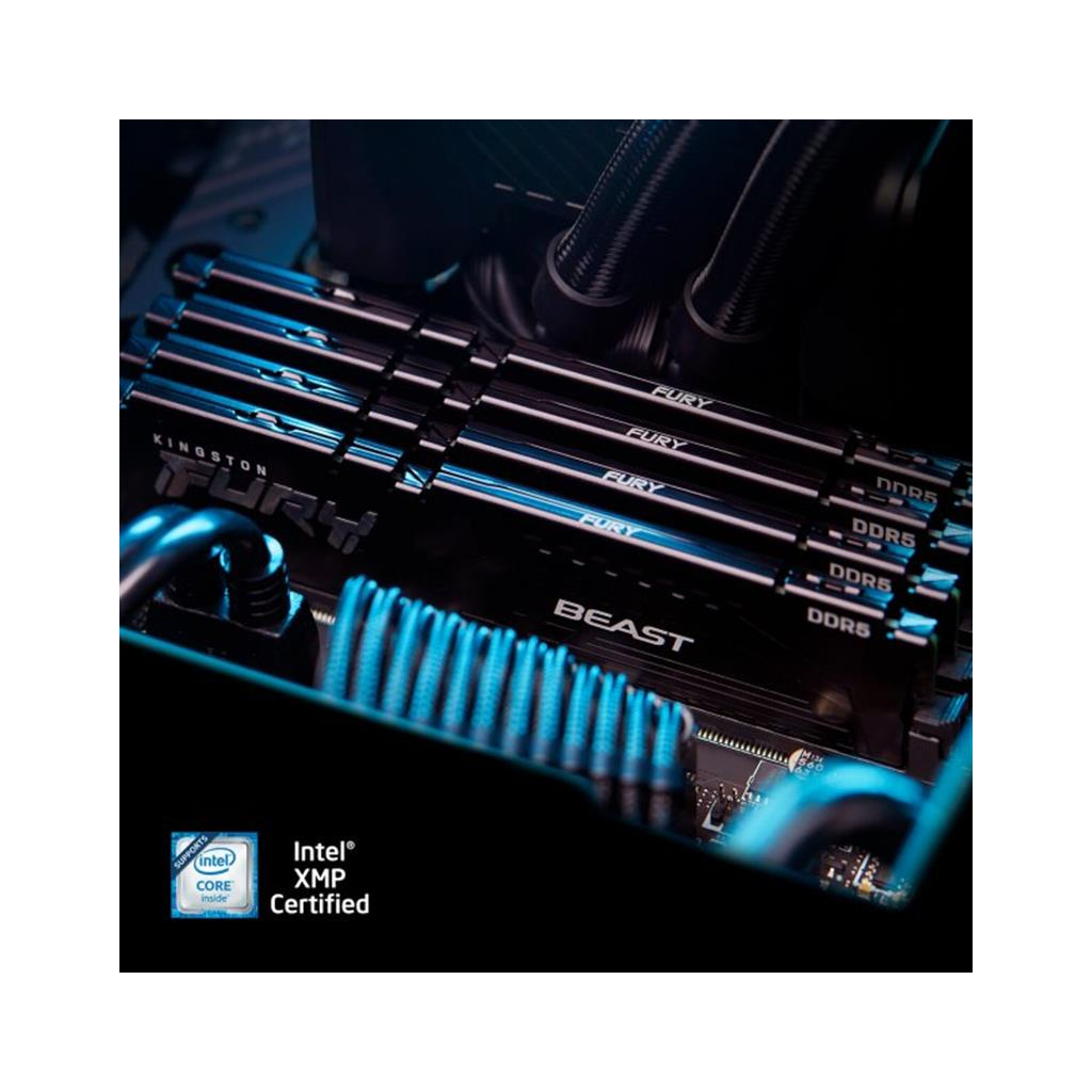 Модуль пам'яті для комп'ютера DDR5 64GB (2x32GB) 5600 MHz Fury Beast Black Kingston Fury (ex.HyperX) (KF556C36BBE2K2-64) - зображення 10