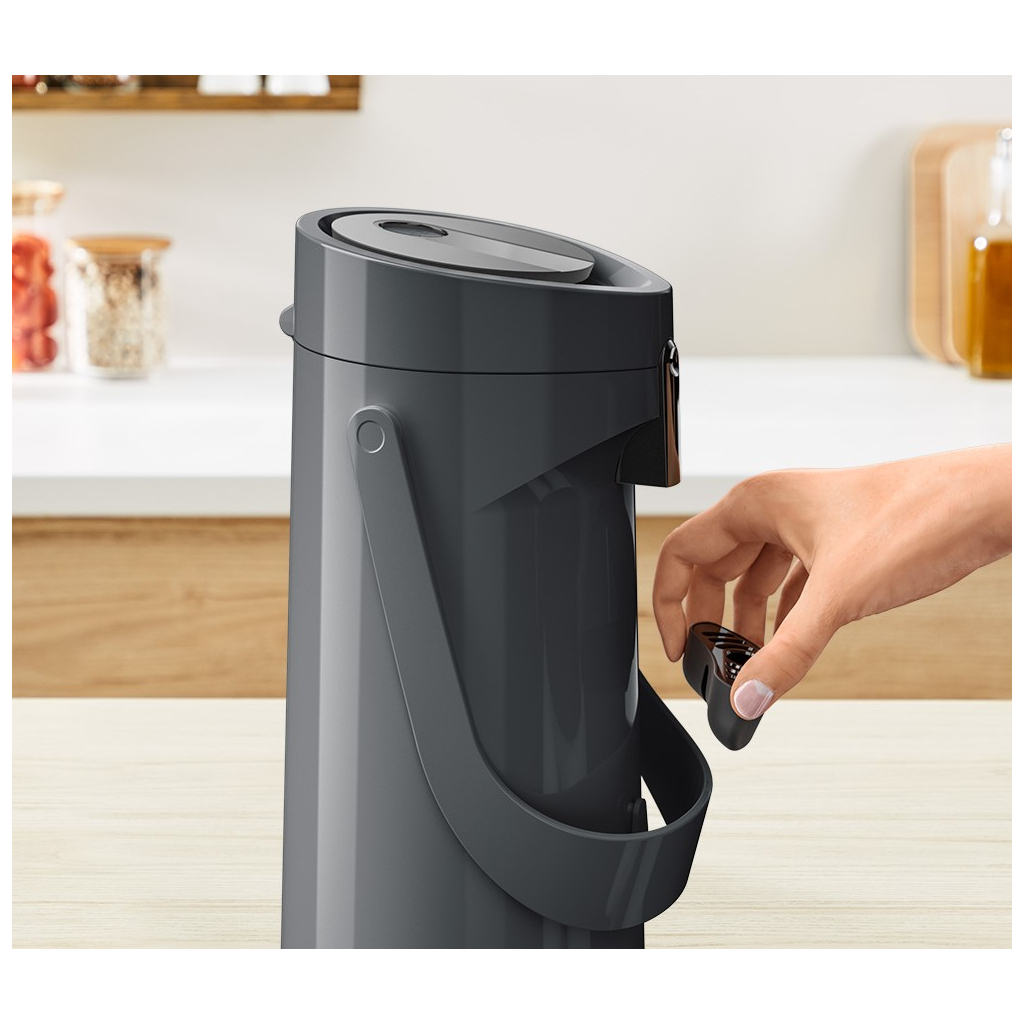 Термос Tefal Ponza Pump, 1.9л, пластик, скло, чорний (K3140114) - зображення 9