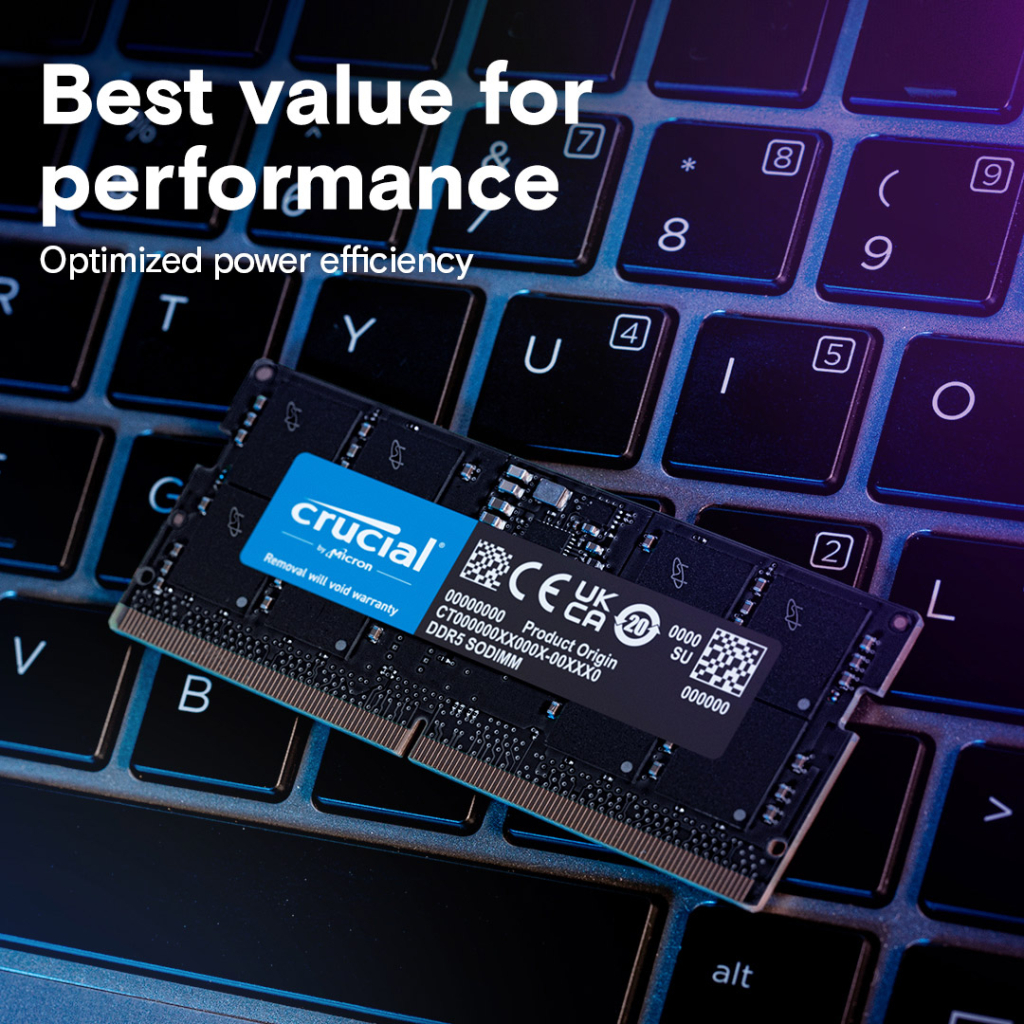 Модуль пам'яті для ноутбука SoDIMM DDR5 64GB (2x32GB) 4800 MHz Micron (CT2K32G48C40S5) - зображення 5