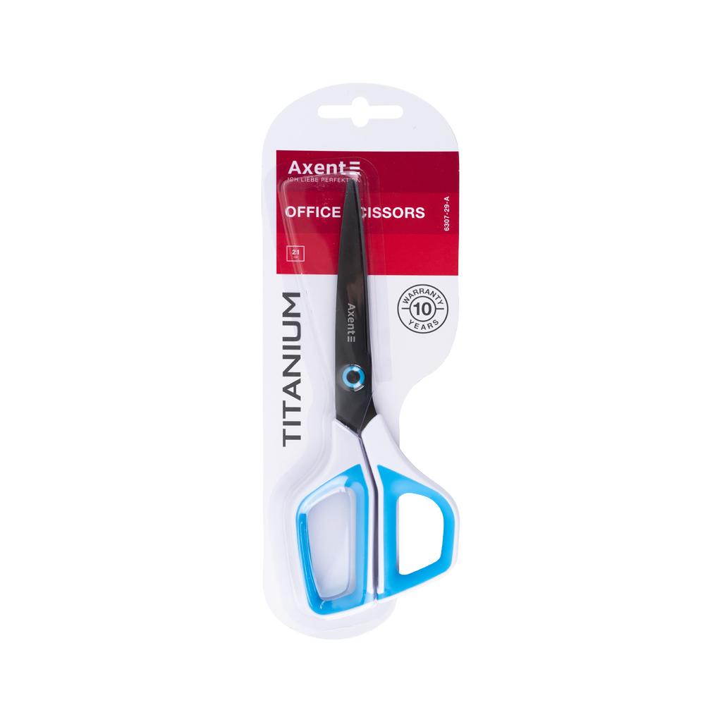 Ножиці Axent Titanium 21 см, біло-блакитні (6307-29-A) - изображение 2