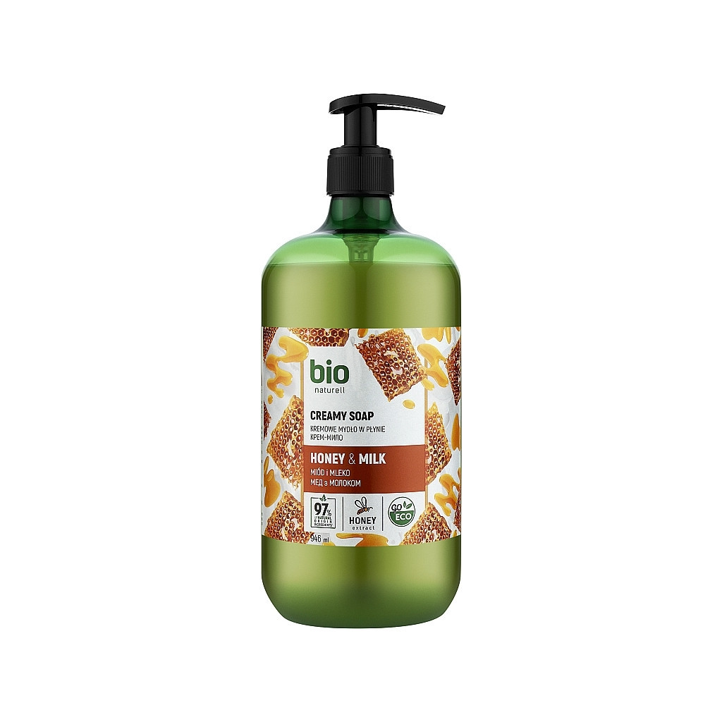 Рідке мило Bio Naturell Honey & Milk Creamy Soap Мед з молоком 946 мл (4820168434402) - изображение 1