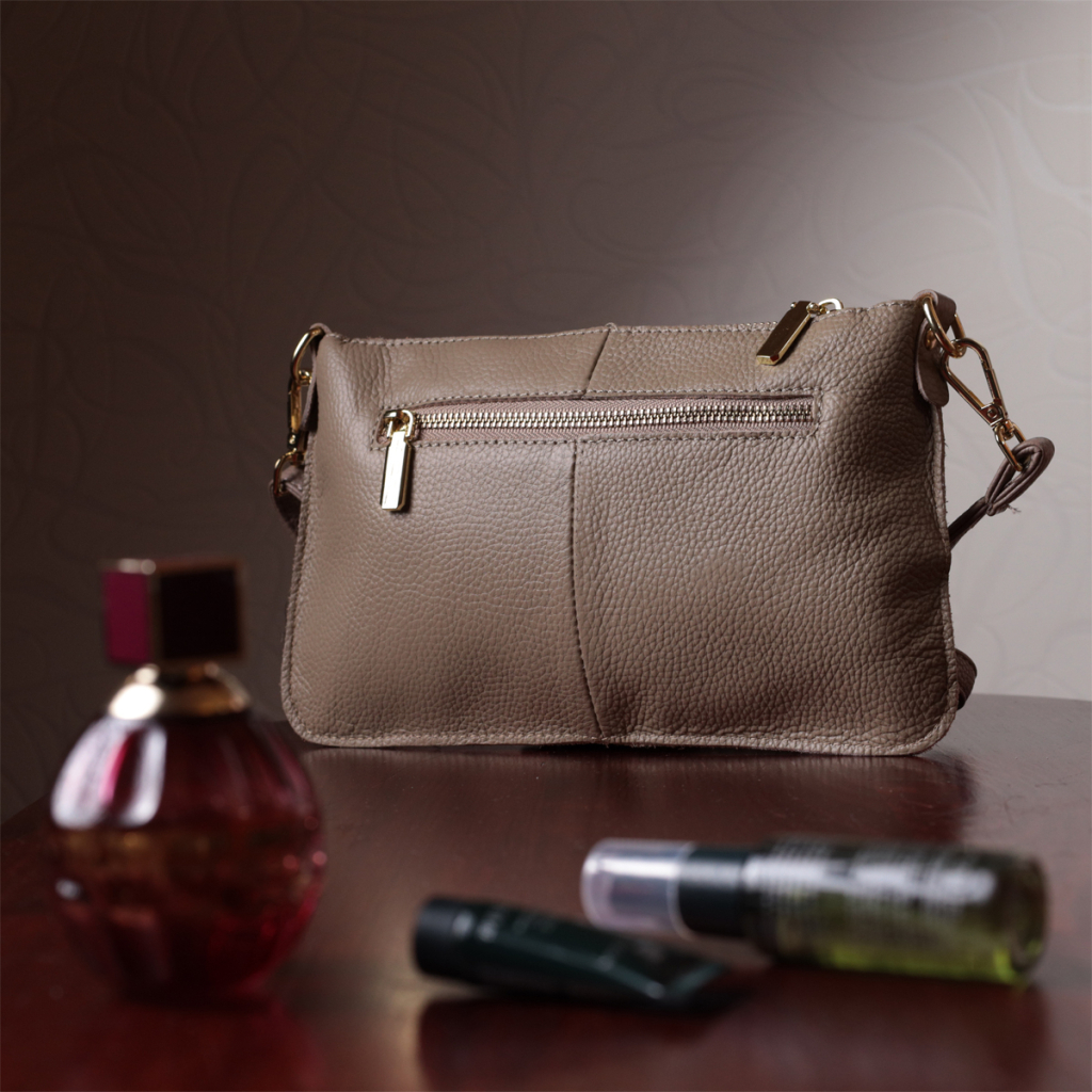 Сумка Vintage Жіноча з двома ременями з натуральної шкіри Бежева (22643) - зображення 10