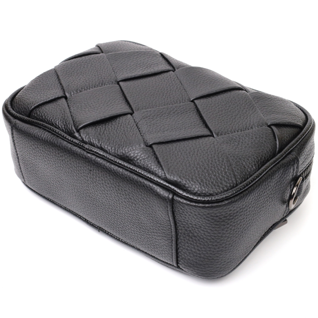 Сумка Vintage Жіноча з плетіннями з натуральної шкіри Чорна (22406) - зображення 3