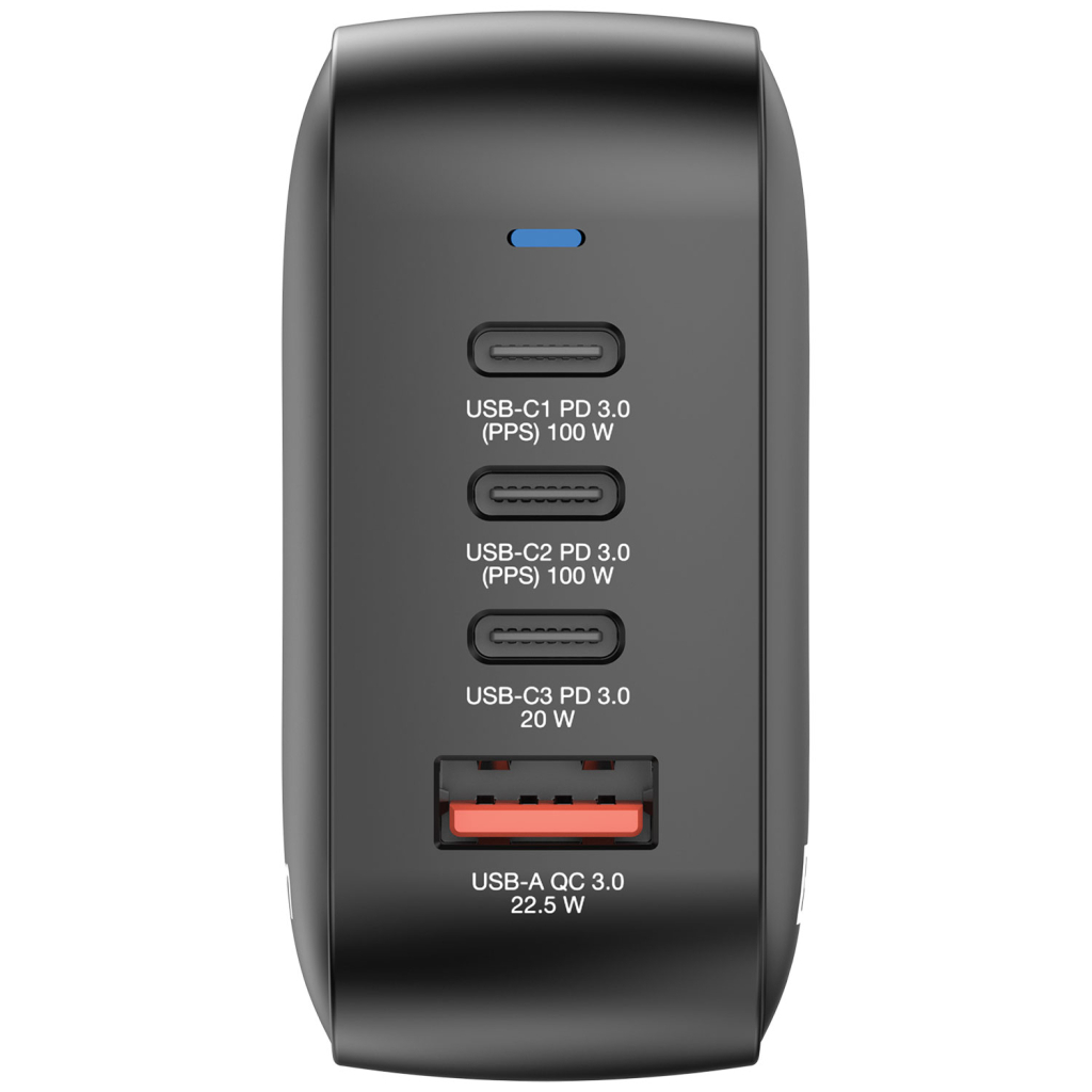 Зарядний пристрій Verbatim MiniGaN 100 W 4 ports (3xUSB-C/1xUSB-A) (32231) - зображення 3