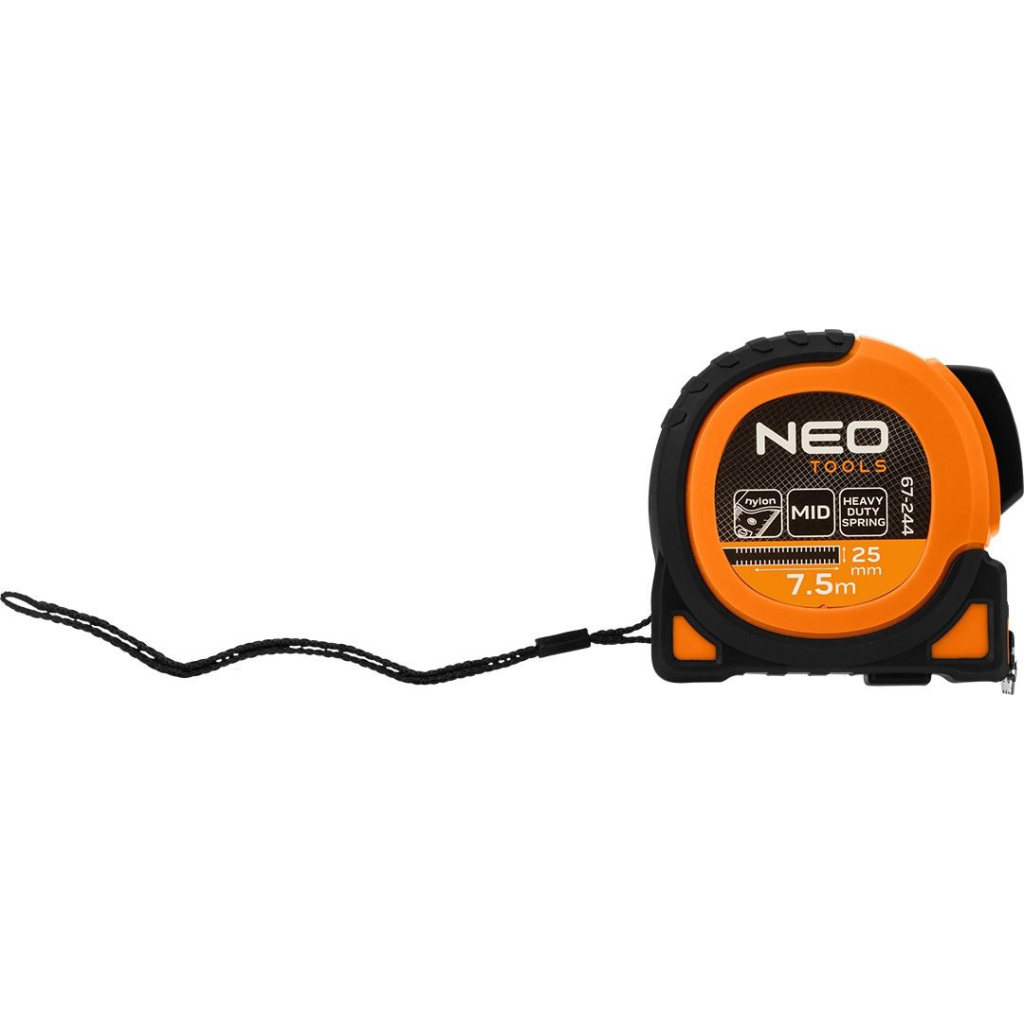 Рулетка Neo Tools Super Black, 7.5мx25мм, з фіксатором змотування, магніт (67-244) - зображення 2