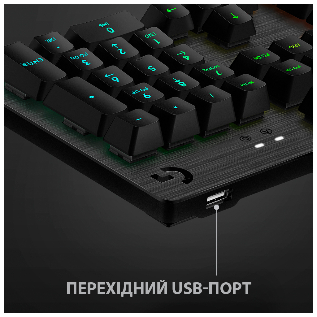 Клавіатура Logitech G512 Lightsync RGB Mechanical GX Blue USB UA Carbon (920-008946) - зображення 4