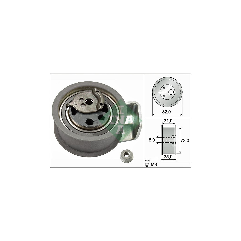 Ролик натягувача ременя INA 531 0436 20 - зображення 1