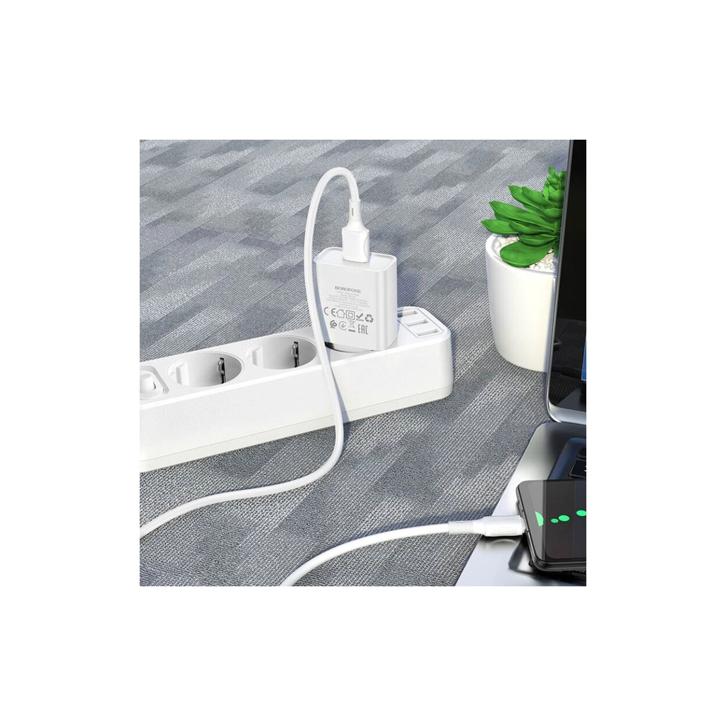 Зарядний пристрій BOROFONE BA74A Aspirer USB + cable USB to Micro 5P White (6974443388664) - зображення 7