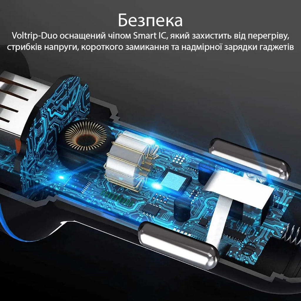 Зарядний пристрій Promate 17W 2xUSB (voltrip-duo.black) - зображення 5