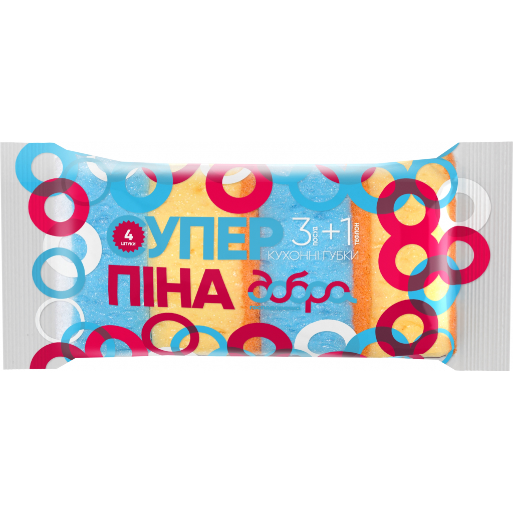 Губки кухонні Добра Господарочка Супер Піна 4 шт. (4820086520980) - зображення 1