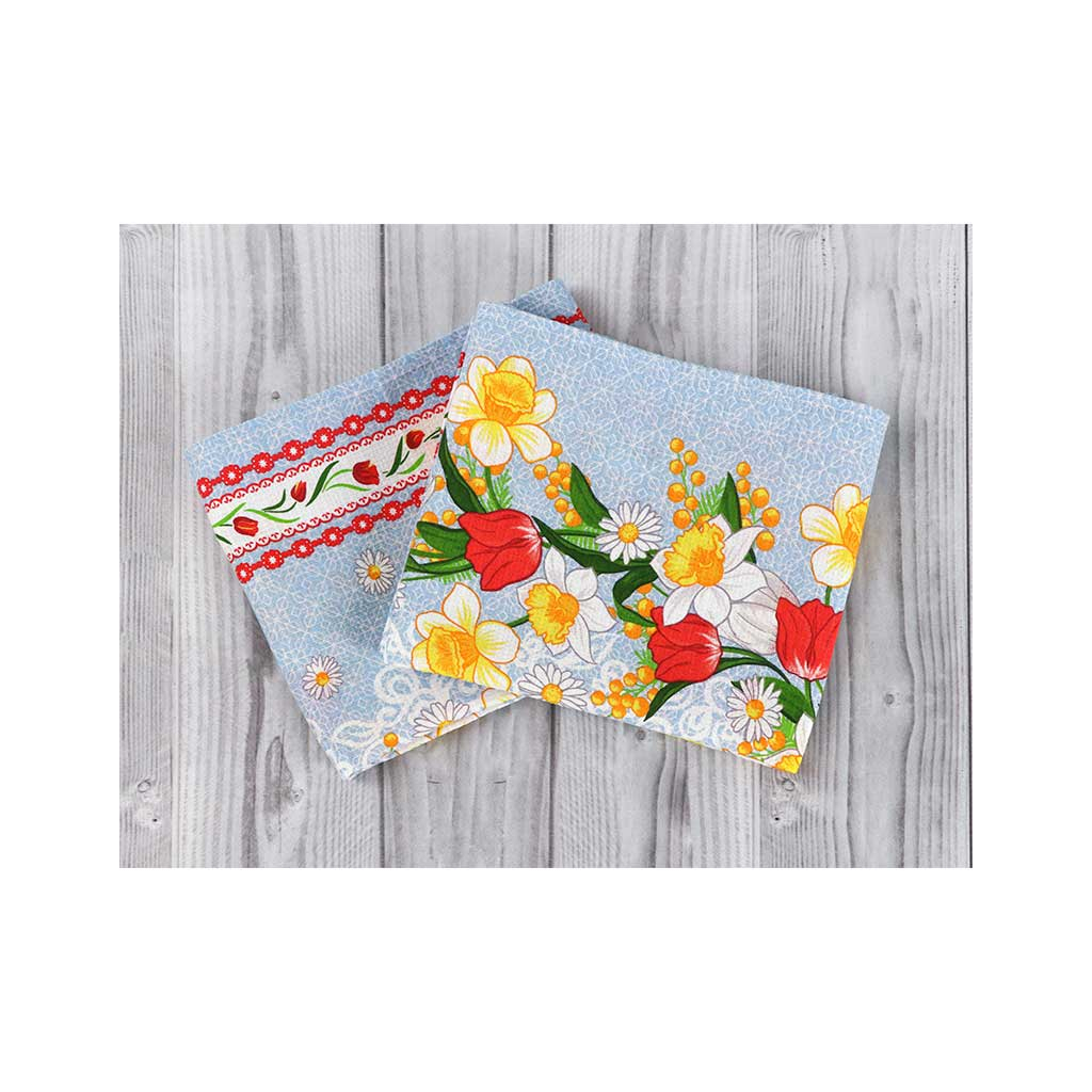 Рушник Руно вафельний набивний Весняні квіти -2, 45х80 см (202.15_Весняні квіти_2) - зображення 6