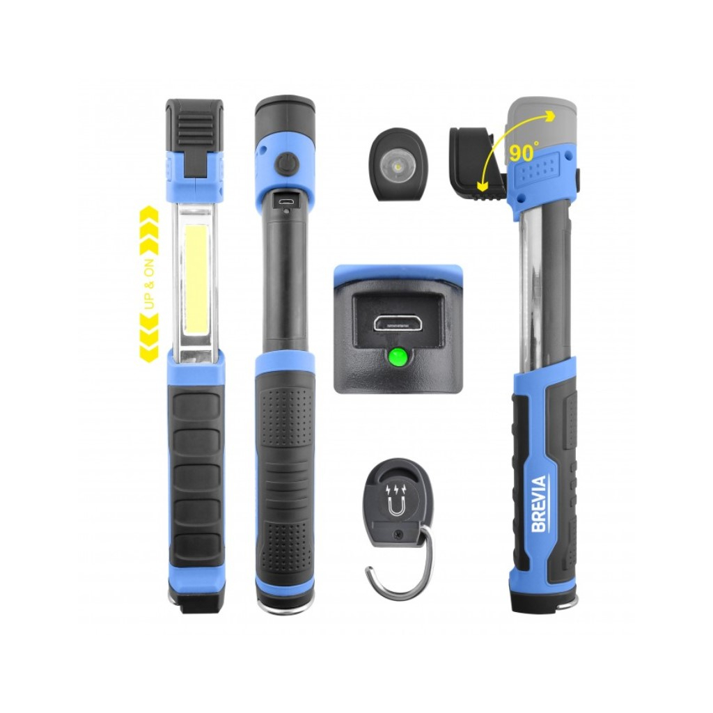 Ліхтар Brevia LED 3W COB+1W LED 300lm, 2000mAh, microUSB (11350) - зображення 2
