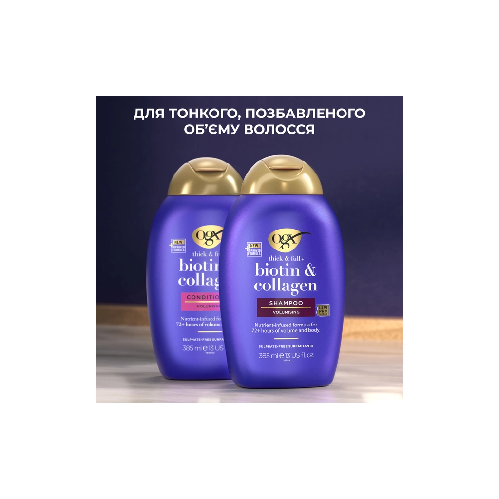 Набір косметики OGX Біотинова формула з колагеном для об'єму та зміцнення волосся Шампунь + Кондиціонер (3574661864952) - picture 9