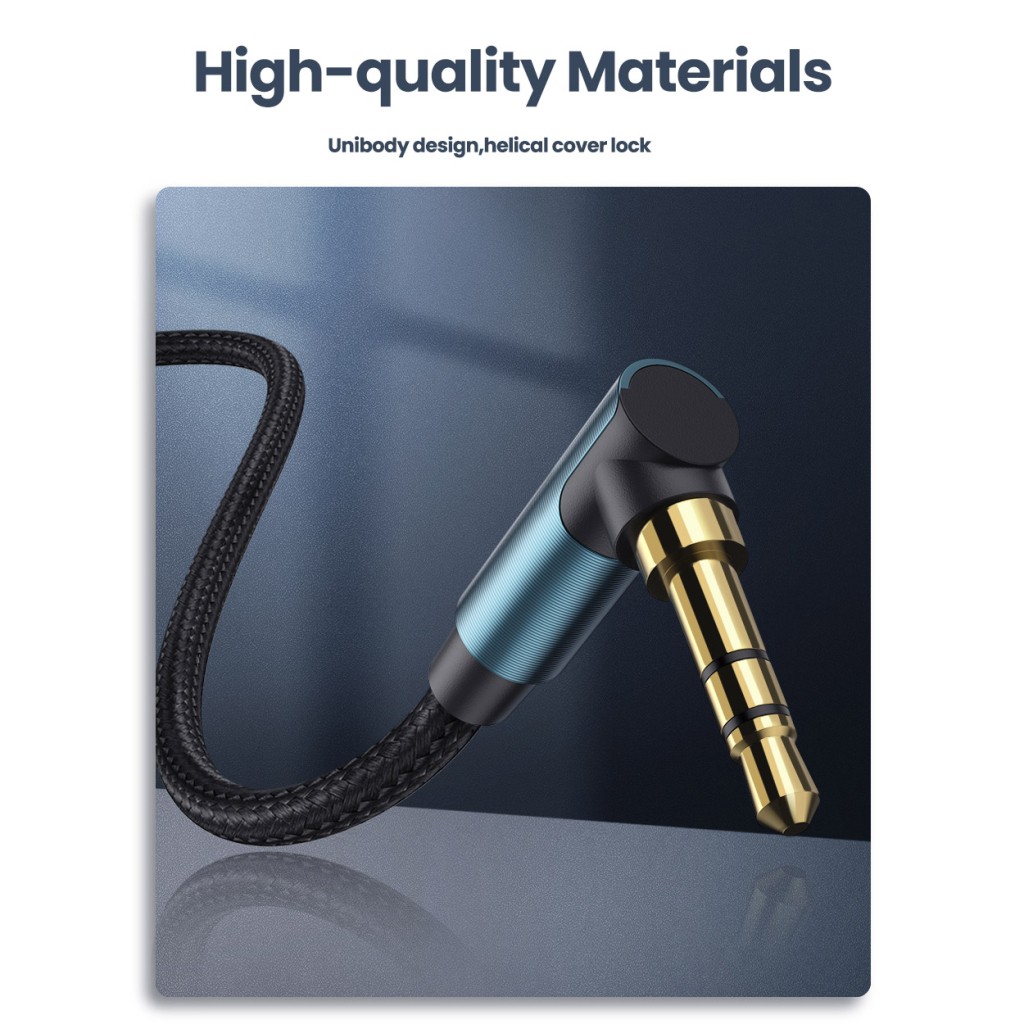 Кабель мультимедійний 3.5mm M to 3.5mm M 1.5m 90° corner AV112 blue Ugreen (60180) - picture 6