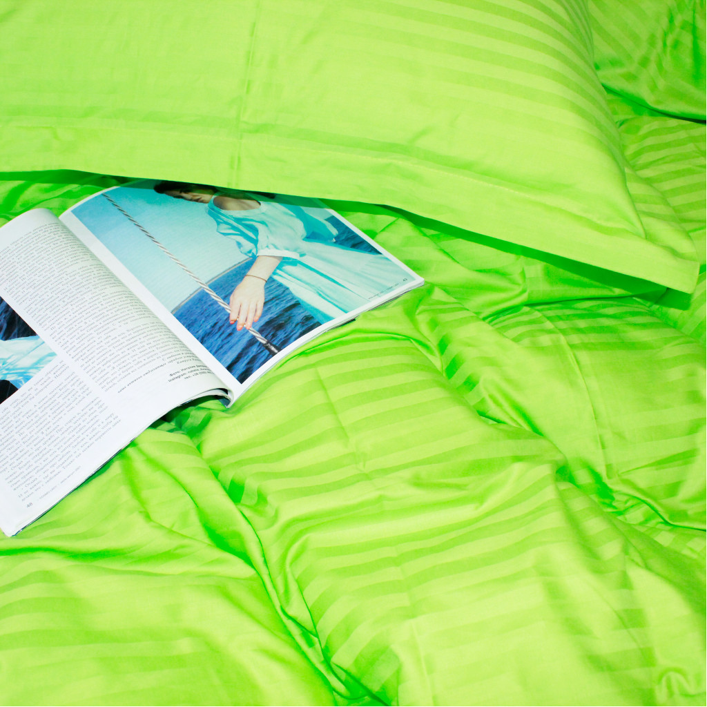 Постільна білизна MirSon Satin Stripe 30-0016 Light Green 143х210 Полуторна (2200005253649) - зображення 6