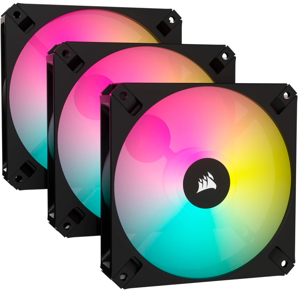 Кулер до корпусу Corsair iCUE AR120 Digital RGB 120mm PWM Fan Triple Pack Black (CO-9050167-WW) - зображення 1