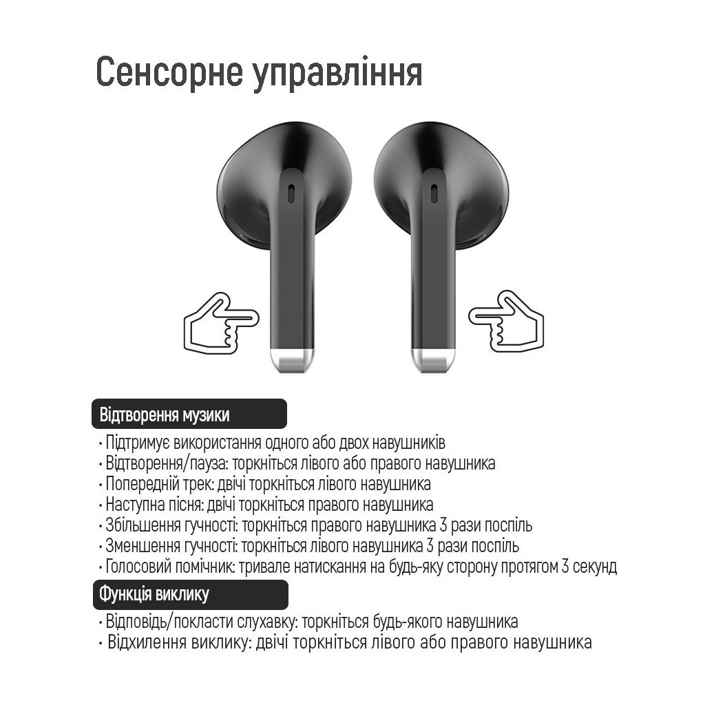 Навушники ColorWay Slim TWS-2 Earbuds Black (CW-TWS2BK) - зображення 8