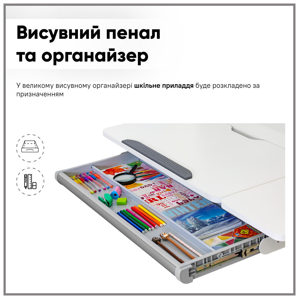 Парта з кріслом ErgoKids TH-330 W/G + Y-208 G - изображение 5
