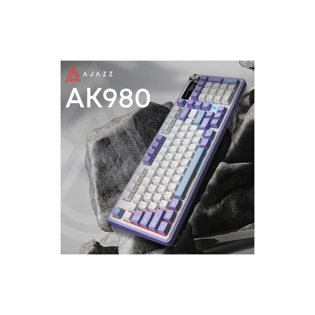 Клавіатура Ajazz AK980 Clear Sky Switch Purple RGB USB/Wireless/Bluetooth UA Purple (AK980-CS-PWB) - зображення 6