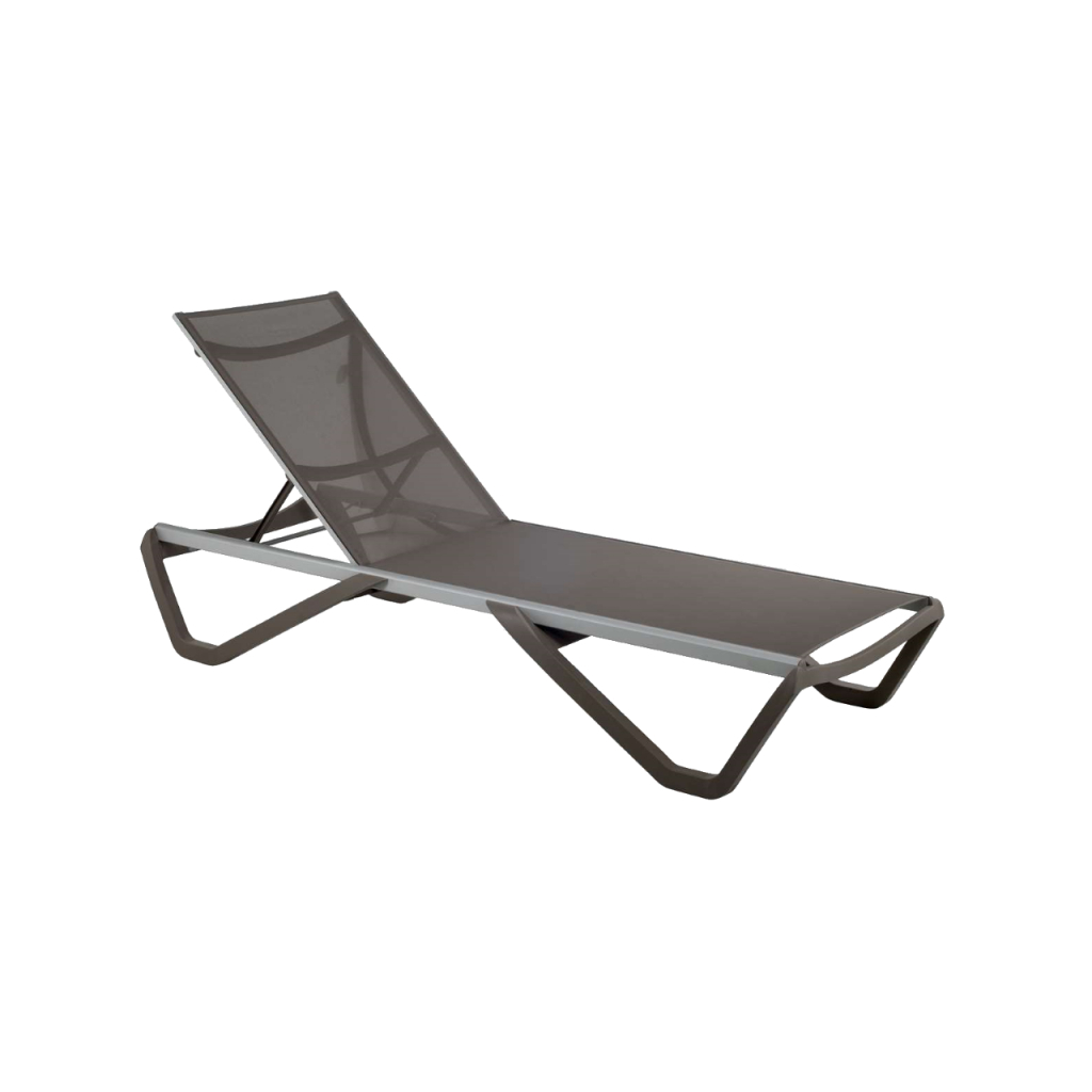 Шезлонг PAPATYA Wave сіро-коричневий сітка сіро-коричневий (4168) - зображення 1