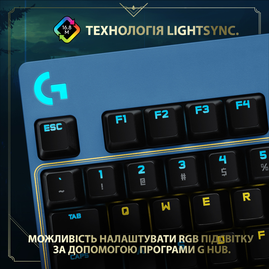 Клавіатура Logitech G PRO Mechanical Keyboard League of Legends Edition (920-010537) - зображення 6
