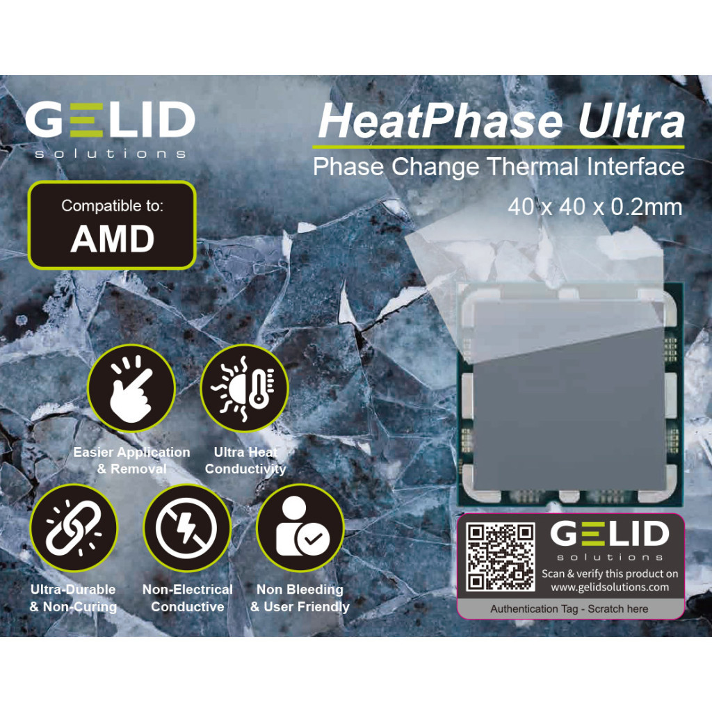 Термопрокладка Gelid Solutions HeatPhase Ultra for AMD CPU (PH-GC-01-A) - изображение 2