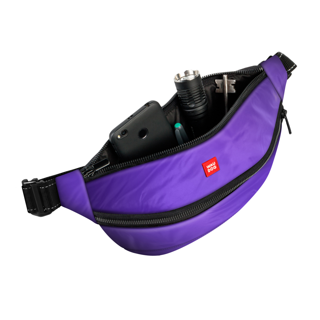 Поясна сумка-бананка для собак WAUDOG Family 33х17х10 см фіолетова (56899) - зображення 2