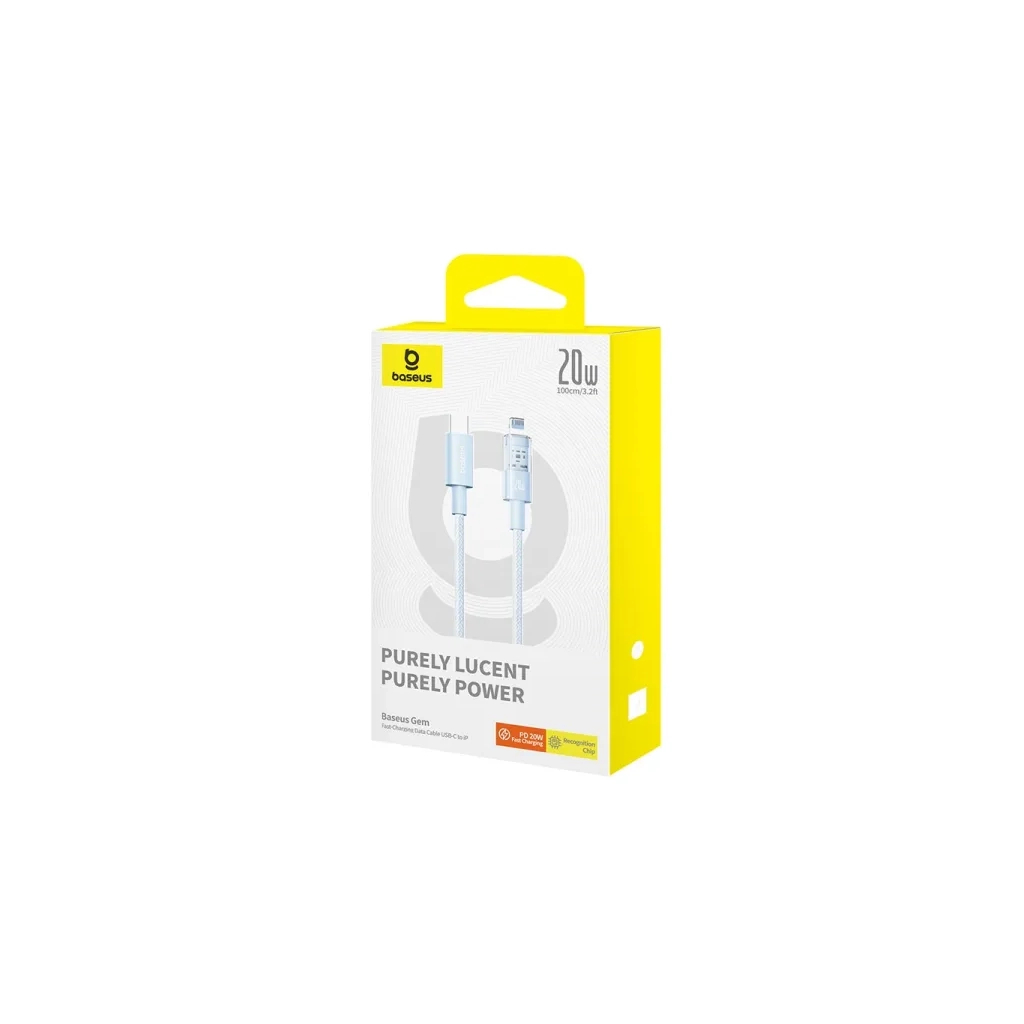 Дата кабель USB-C to Lightning 1.0m 20W Gem Fast-Charging blue Baseus (P10373001311-00) - picture 7