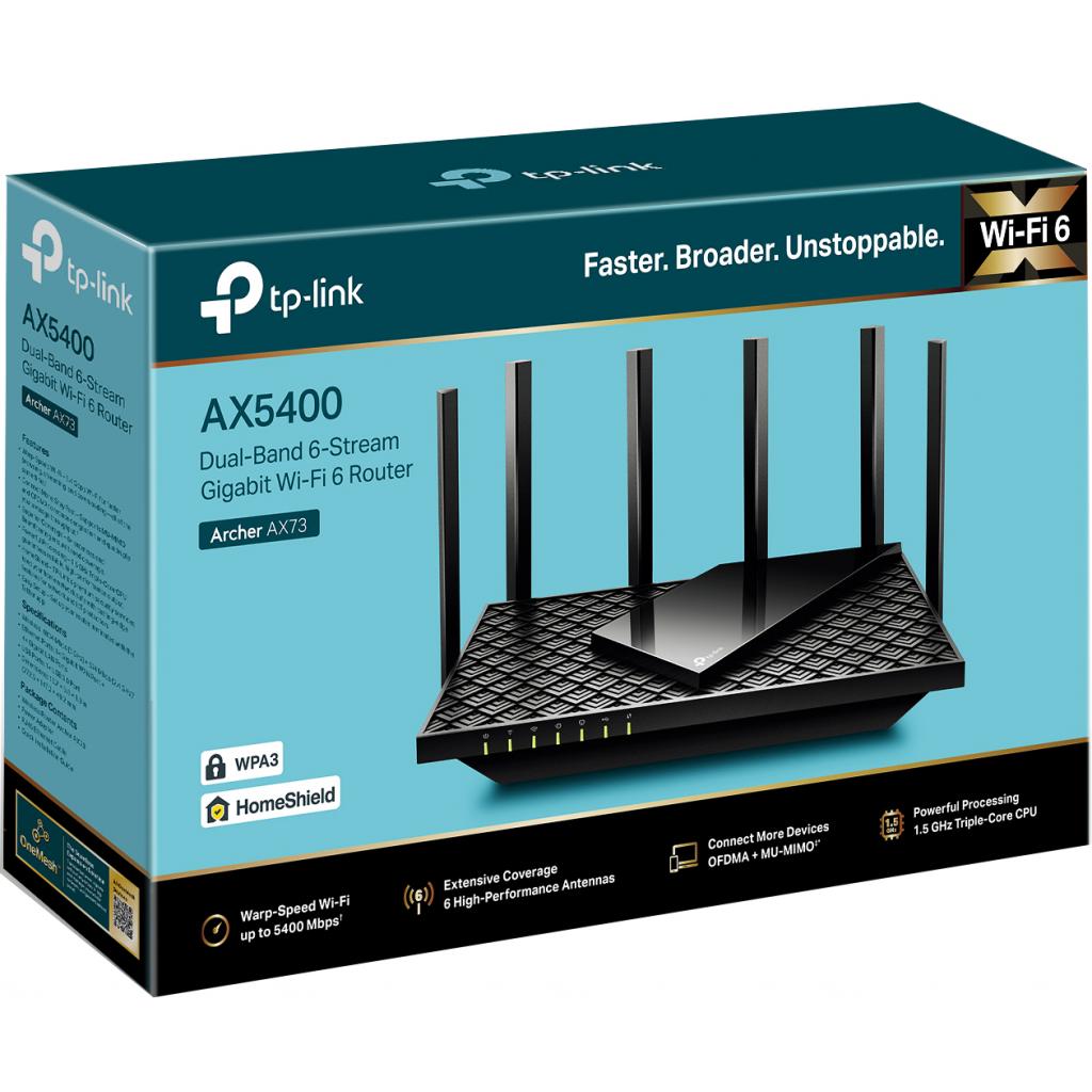 Маршрутизатор TP-Link ARCHER AX73 AX5400 4xGE LAN 1xGE WAN USB 3.0 MU-MIMO OFDMA (ARCHER-AX73) - зображення 6