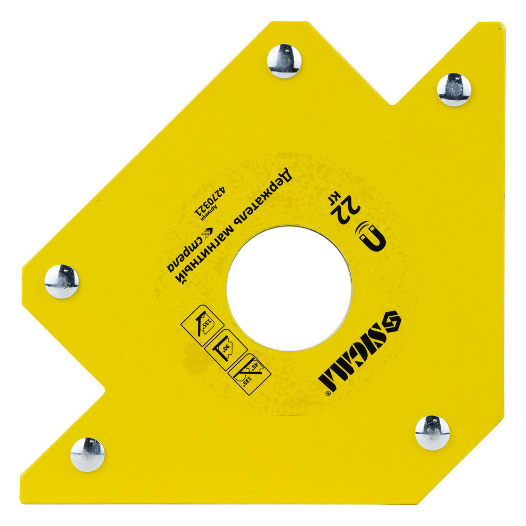 Магніт для зварювання Sigma стріла 22кг 90x90 мм (45,90,135°) (4270321) - изображение 2