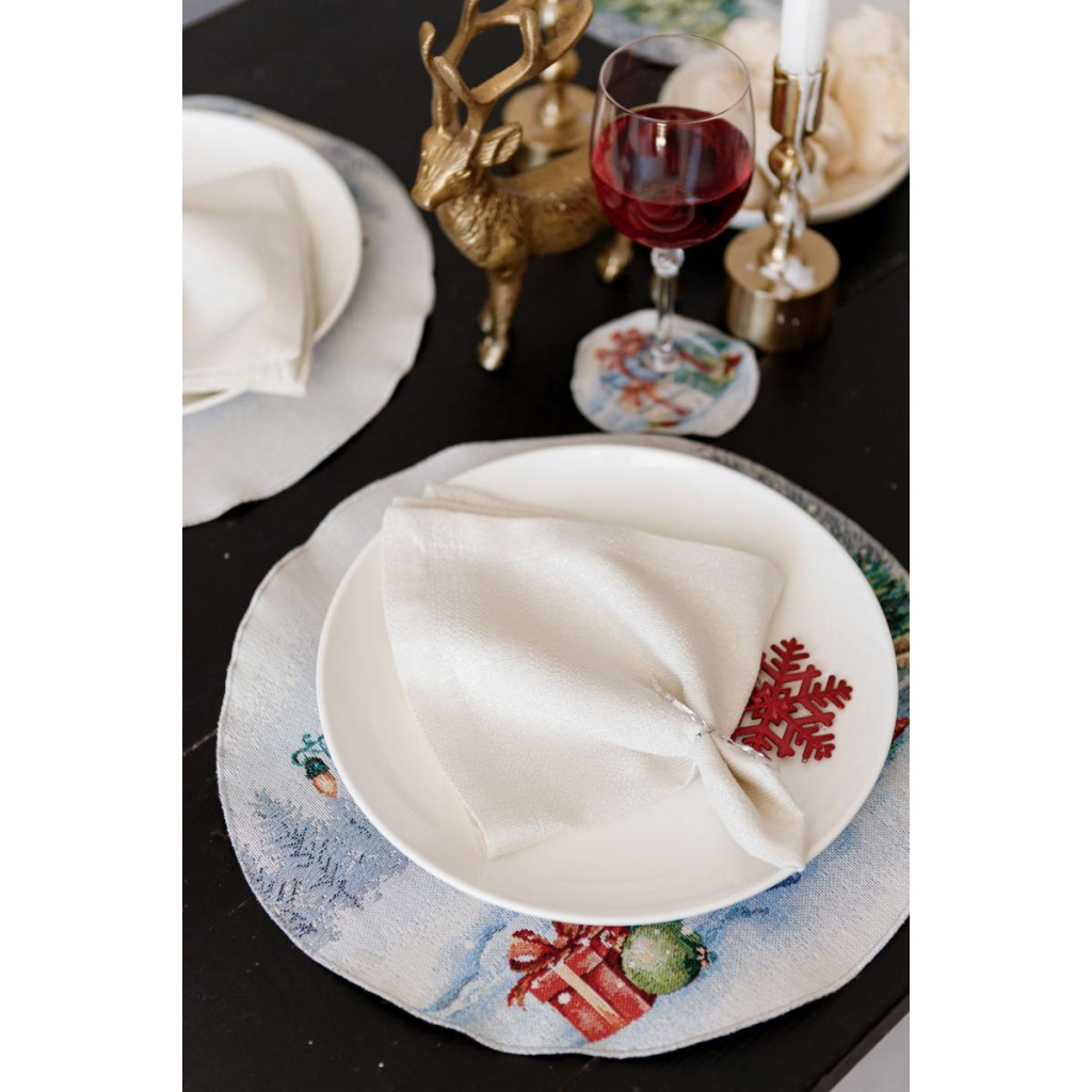 Серветка на стіл Прованс гобеленова Різдвяне багаття D 35 см (036429) - зображення 6