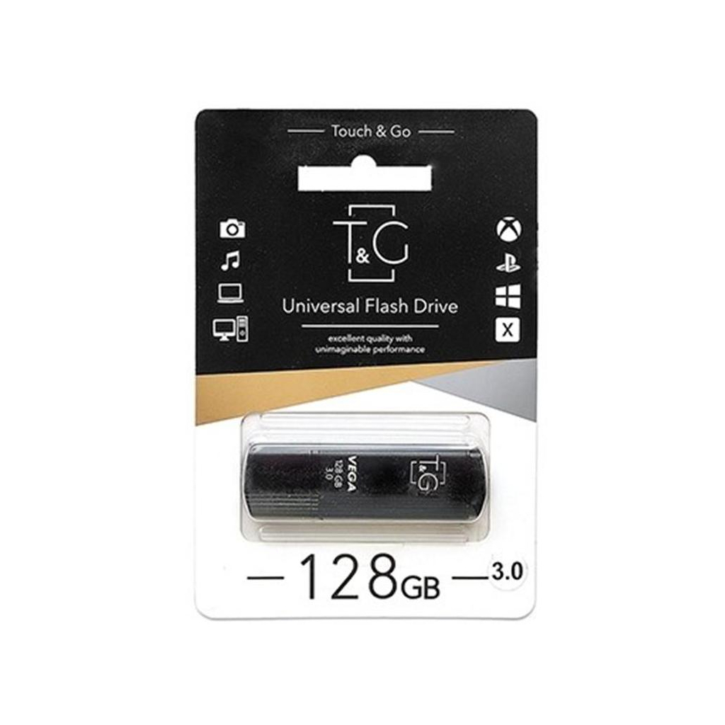 USB флеш накопичувач T&G 128GB 121 Vega Series Black USB 3.0 (TG121-128GB3BK) - зображення 2