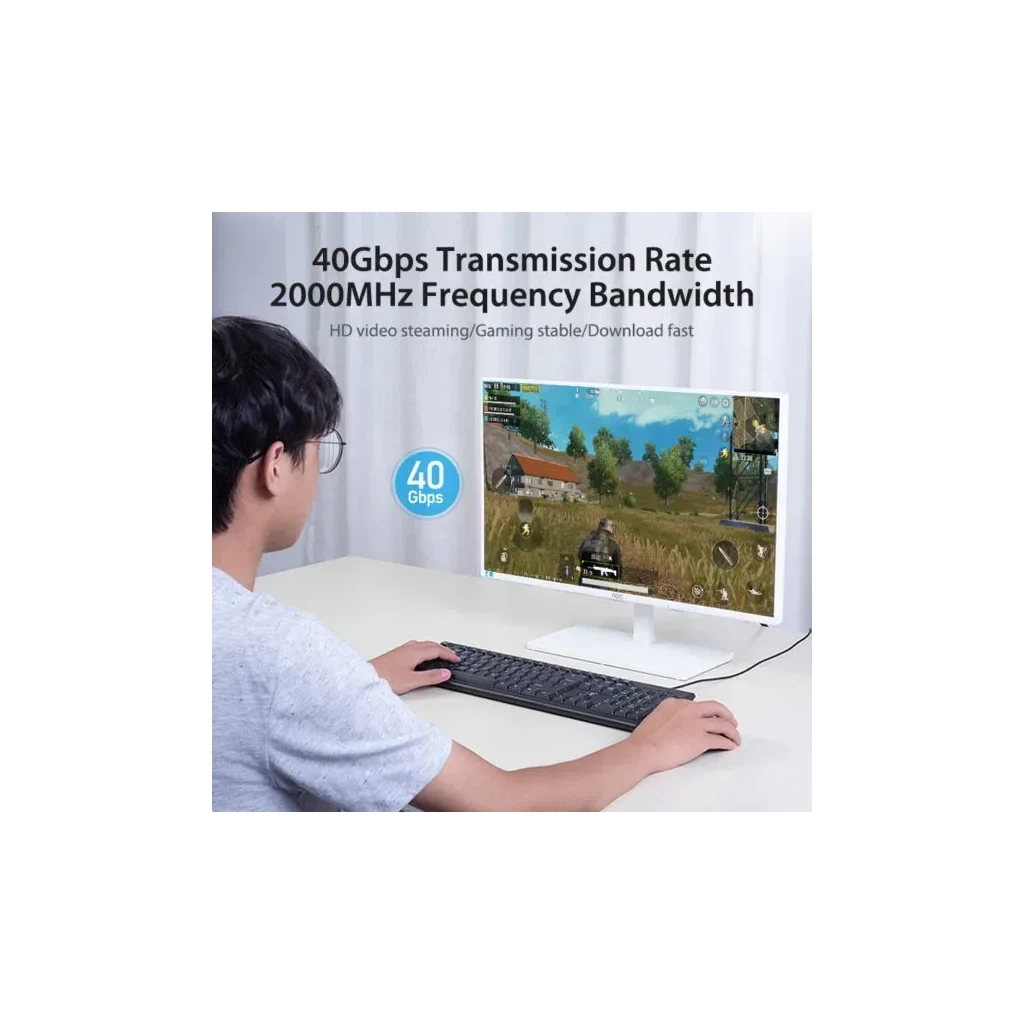 Патч-корд 10м, S/FTP cat 8 RJ-45 black Vention (IKABL) - зображення 8