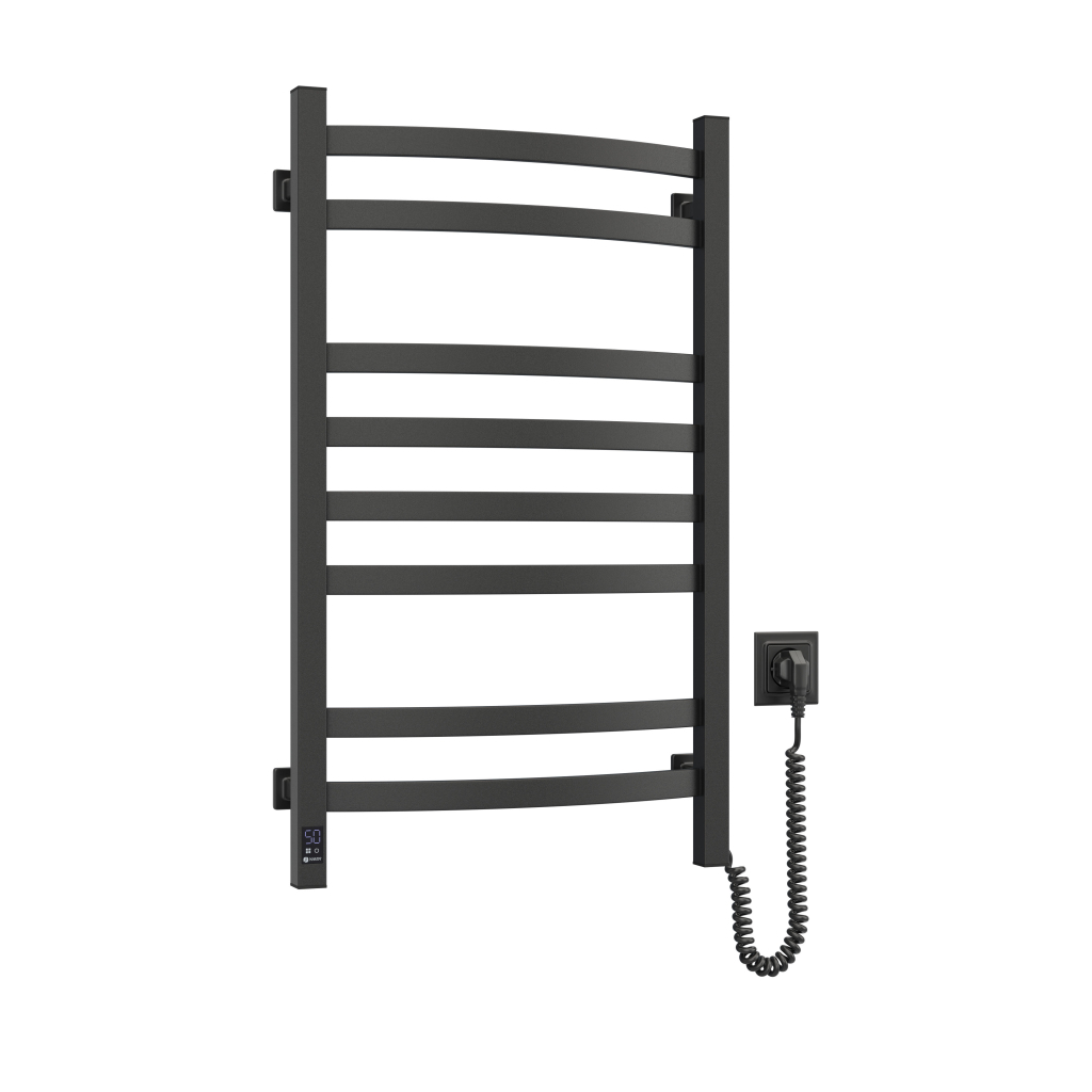 Сушарка для рушників Navin Avalon, 800х480, таймер-регулятор, сталь, чорний муар, праве підключення (12-203053-4880) - зображення 5