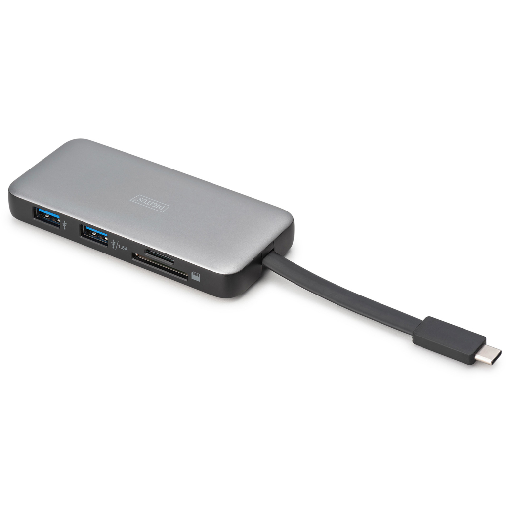 Порт-реплікатор Digitus USB-C > HDMI/2xUSB-A/USB-C/SD/MicroSD/RJ54, Travel (DA-70916) - изображение 2