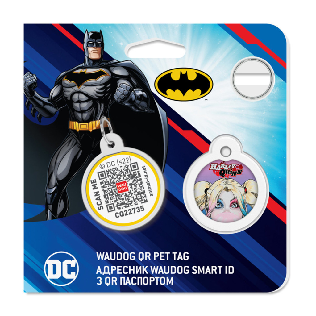 Адресник для тварин WAUDOG Smart ID з QR паспортом "Харлі Квінн" коло 25 мм (укр) (0625-1001uk) - изображение 5