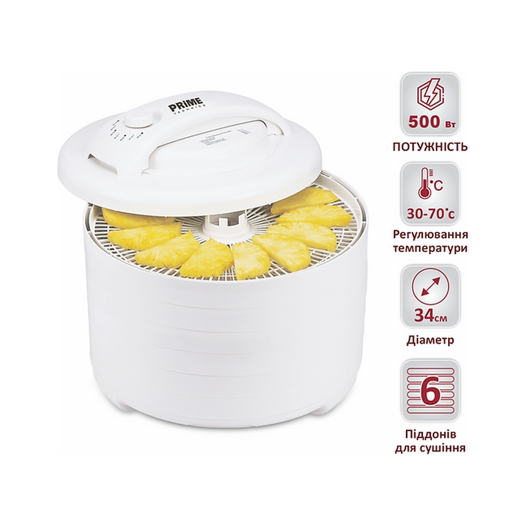 Сушка для овочів та фруктів PRIME Technics PFD 607 W (195984) - зображення 10