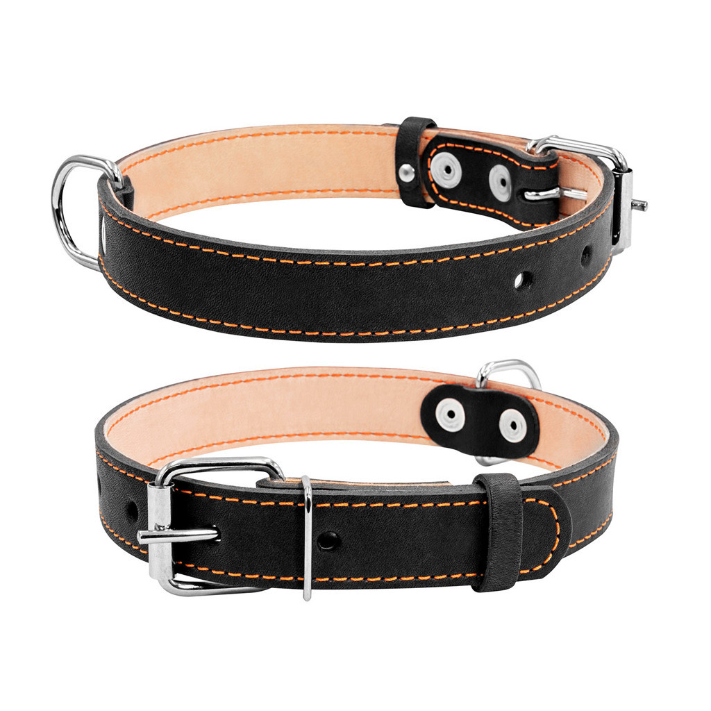 Нашийник для тварин Collar подвійний Ш 25 мм Д 38-50 см чорний (02291) - зображення 1