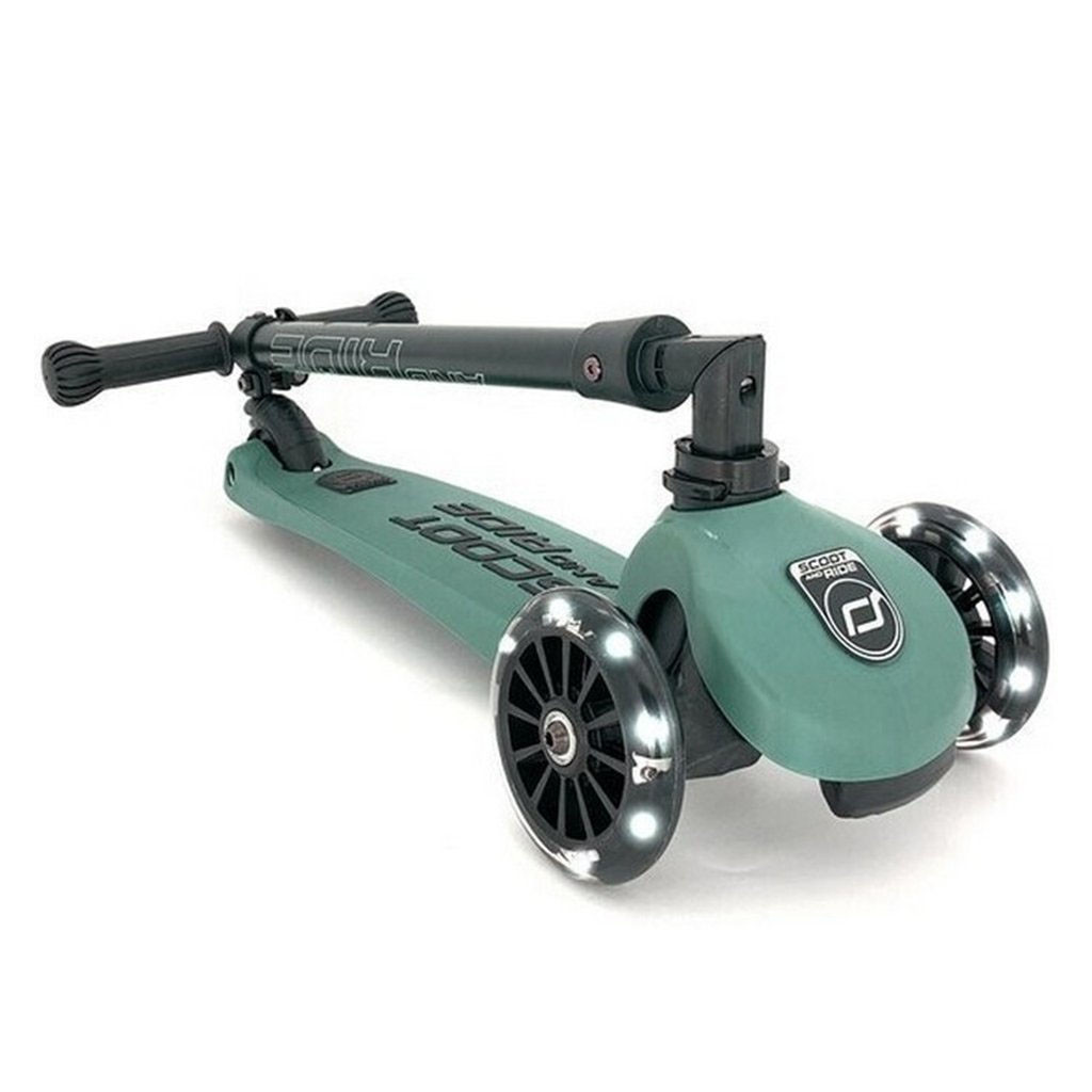 Самокат Scoot&Ride Highwaykick-3 колеса з підсвіткою, сіро-зелений (SR-96345) - зображення 2
