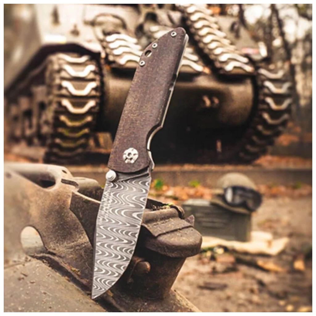 Ніж Boker M4 Sherman Damascus (110662DAM) - зображення 9