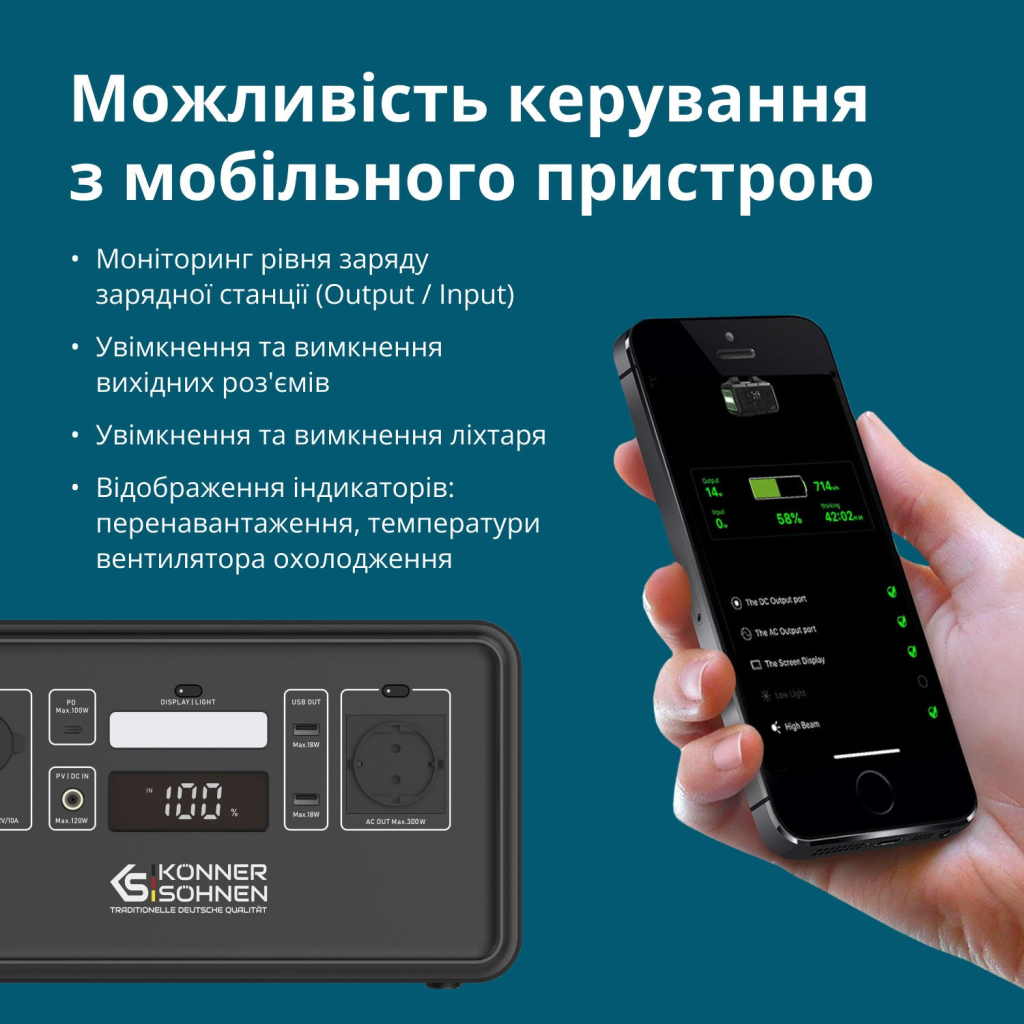 Зарядна станція Konner&Sohnen KS500PS 500W 448Wh (KS500PS) - изображение 12