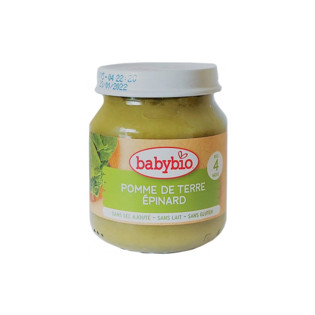 Дитяче пюре BabyBio з картоплі та шпинату з 4 місяців 130 г (3288130510454) - зображення 1