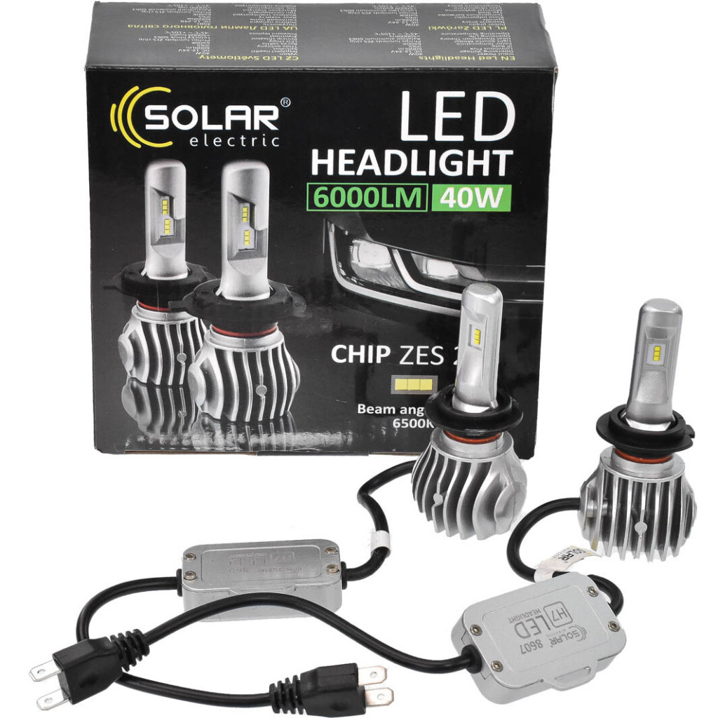 Автолампа SOLAR H7 CANBUS 12/24V 6500K 6000Lm 50W Cree Chip 1860 (8607) - изображение 5