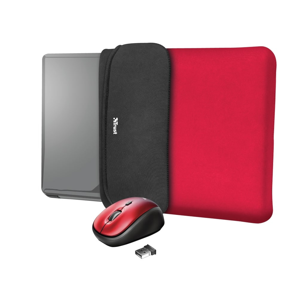 Чохол до ноутбука Trust 15.6" Yvo Mouse & Sleeve Red + mouse (23455) - зображення 1