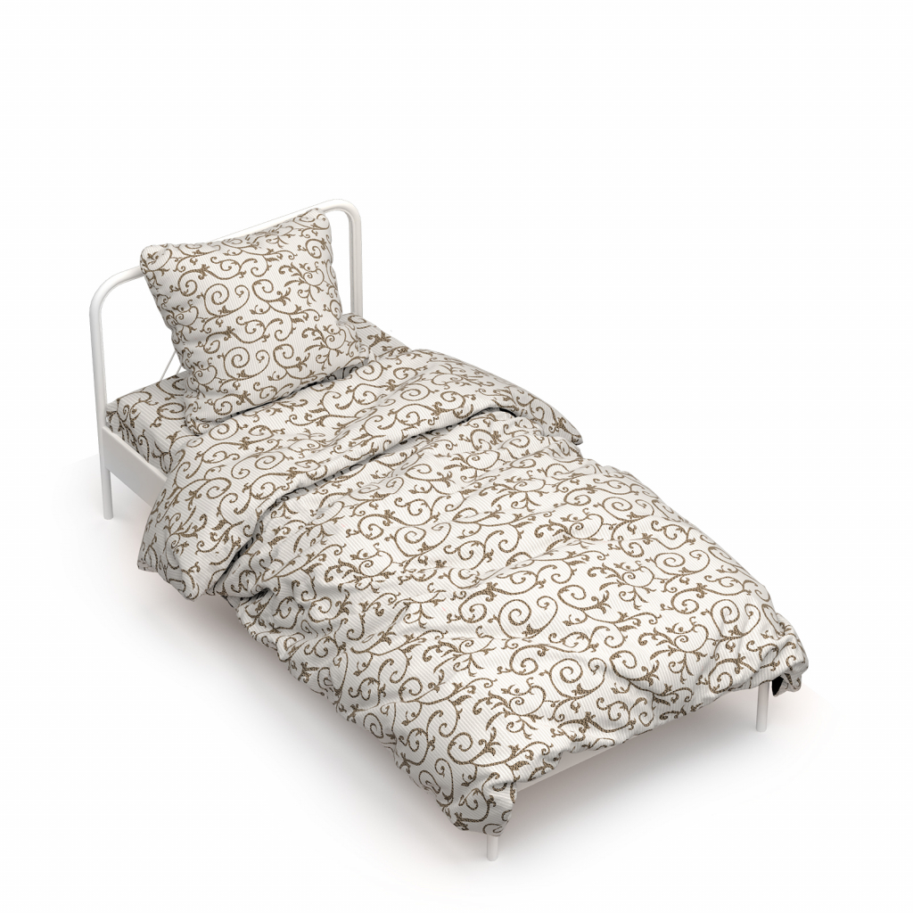 Постільна білизна Home Line Вензель шоколад бязь полуторний (156304) - зображення 1